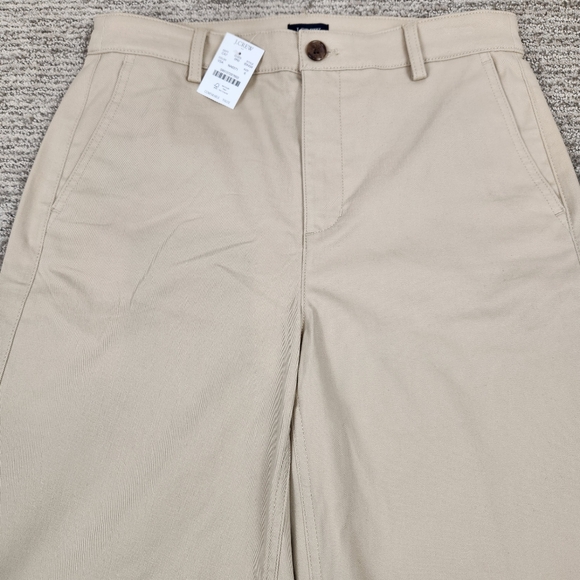 J. Crew Sailor Heritage High Waist Wide Leg Chino Pant Khaki Tan Smooth Cotton - Picture 2 of 10